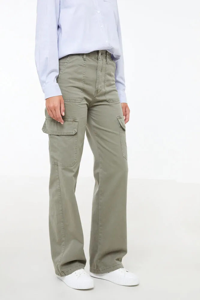  ZARKL Pants for Women - Flap Pocket Side Cargo Pants
