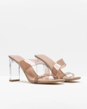 CLEAR HEELED SANDALS